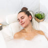 Luxury white bath pillow for tub with neck and shoulder support – spa relaxation cushion for bathtub comfort