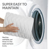 White padded bathtub mat with built-in pillow, full-length non-slip bath cushion for spa and tub comfort