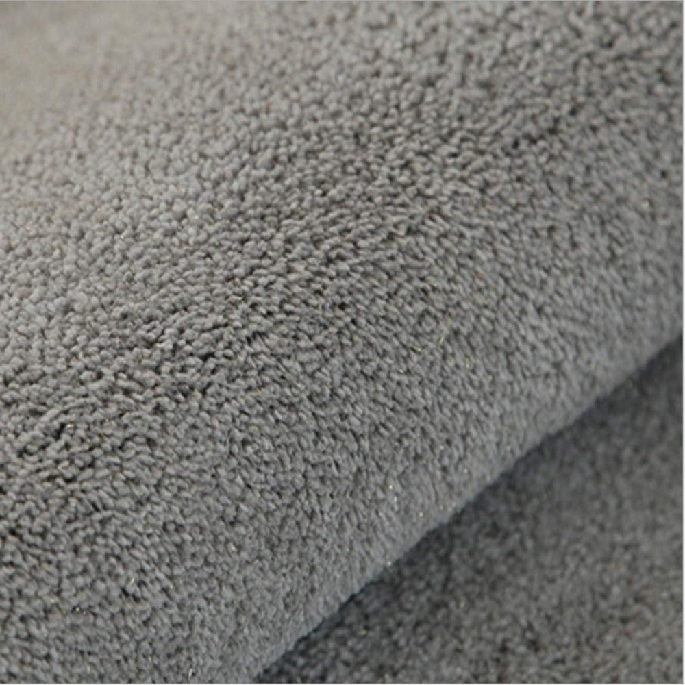 Grey memory foam bathroom floor mat, soft absorbent non-slip bath rug for shower and tub area