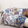 Colorful floral throw blanket with bohemian design – soft woven bedspread for couch or bedroom decor
