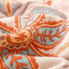 Bohemian floral sofa throw blanket with multicolor patterns and fringe edges, decorative couch cover for living room