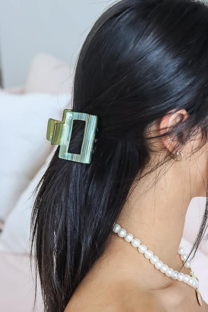 60s Motown Hair Claw Green