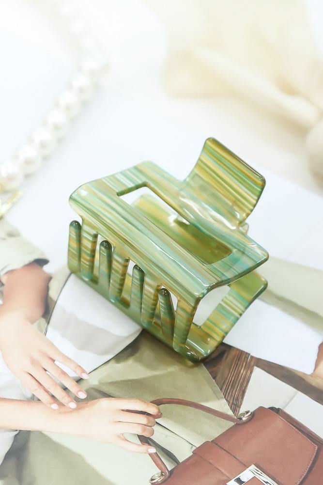 60s Motown Hair Claw Green