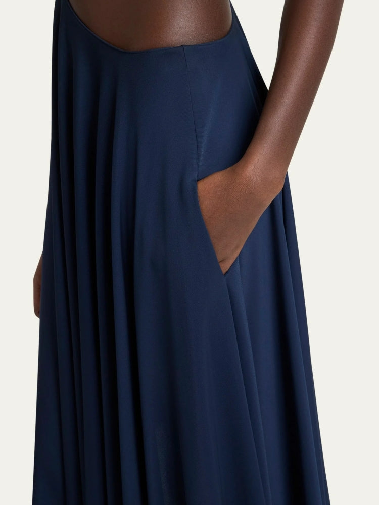 Asymmetric Chain Strap Full Length Skirt