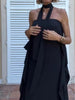 Flowing Asymmetric Caftan With Belt