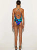 Print Cross-Strap Swimsuit & Wrap Skirt