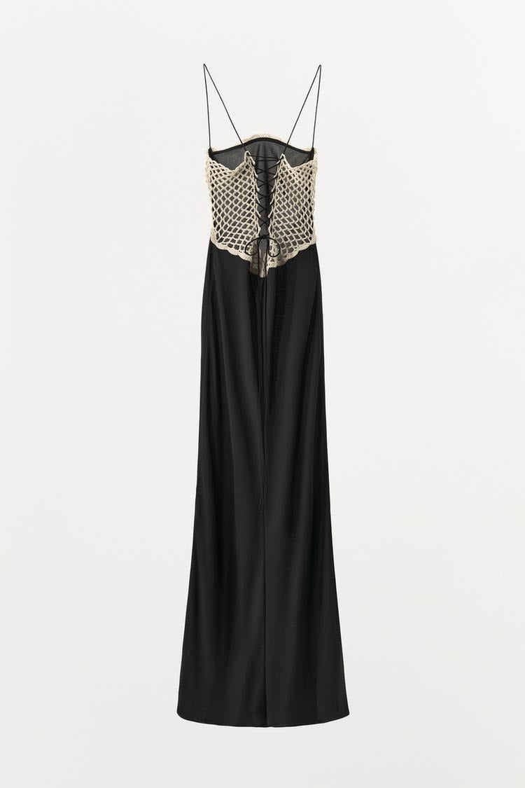 Crochet Combo Backless Cami Dress