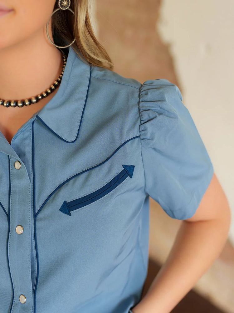 Azure Western Charm Blouse