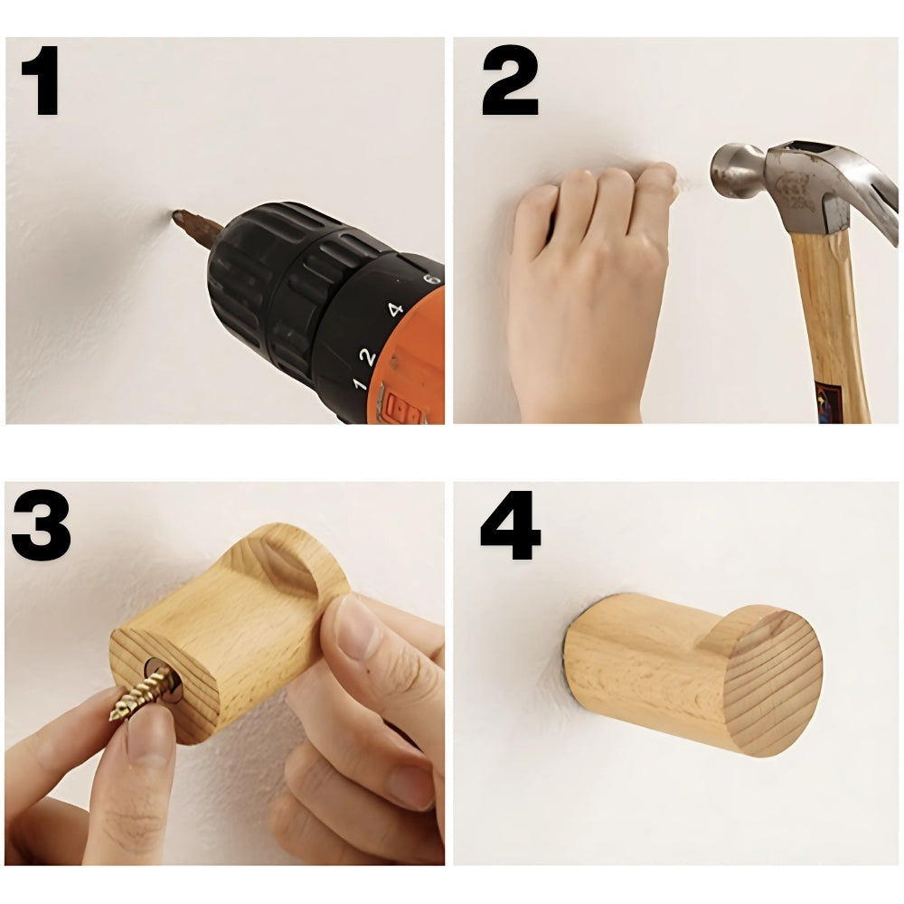 Minimalist Beech Wood Wall-Mounted Hook