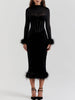 Black Velvet Midi Dress