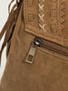 Faux Suede Fringed Buckle Decorated Bag