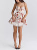 Italian Rose Print Tulle Mini Dress