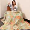 Colorful floral sofa throw blanket – bohemian cotton couch cover for living room decor
