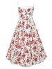 Italian Rose Print Tulle Midi Dress