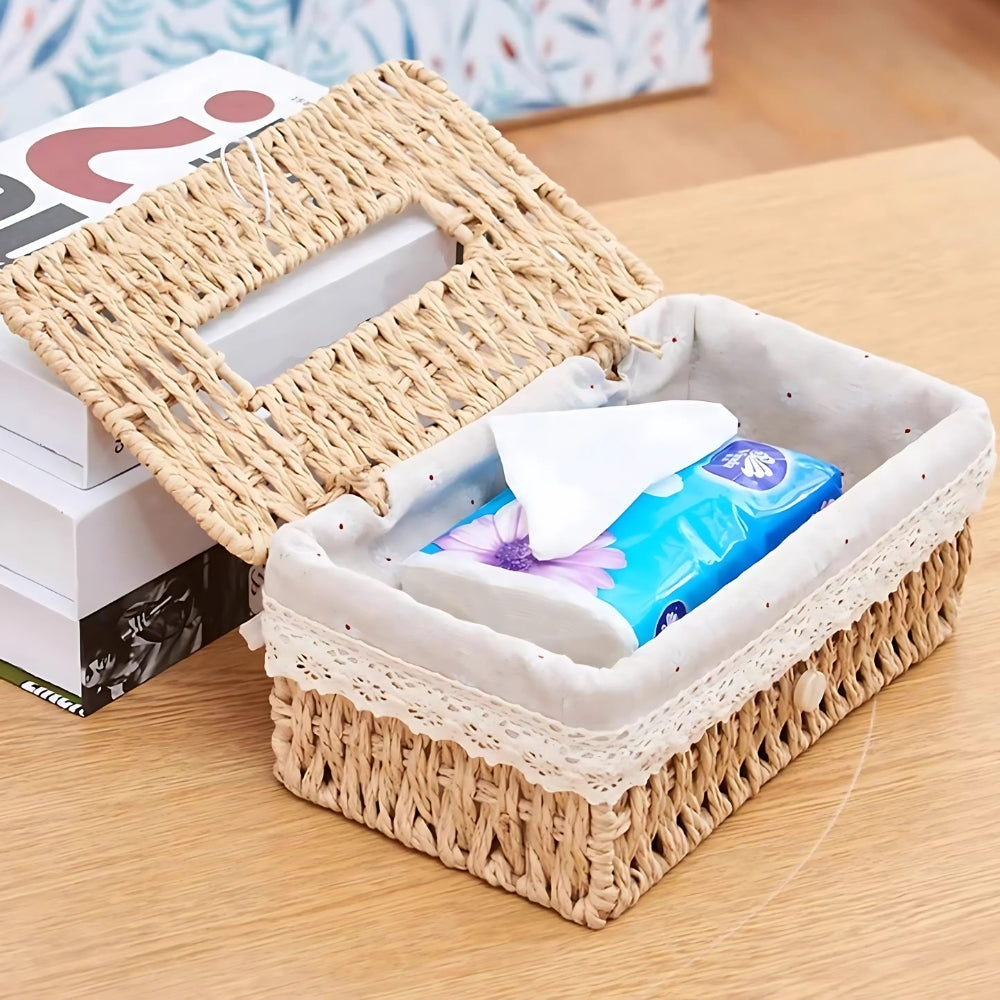 Lunor Braided Woven Tissue Box