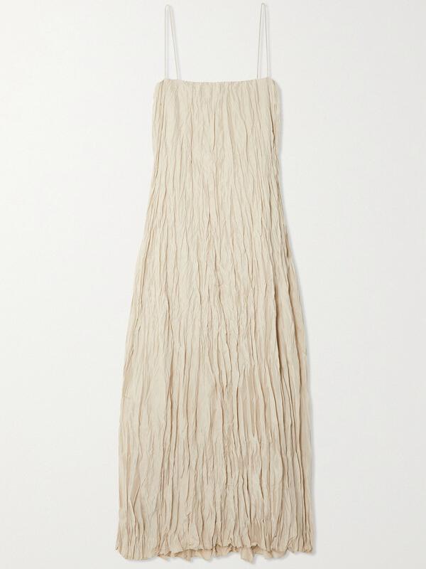 Crinkled Doll Maxi Dress - Neutrals
