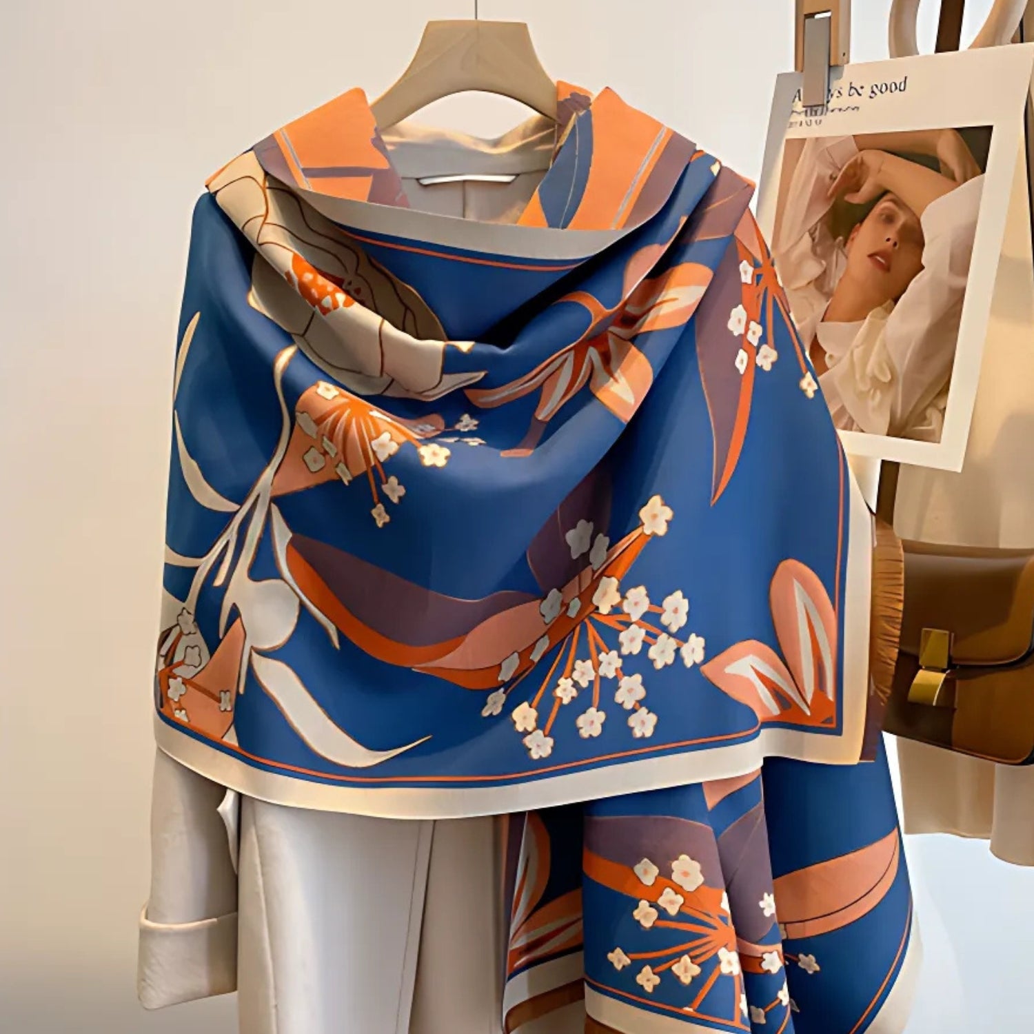 Elegant Floral Jacquard Woven Scarf