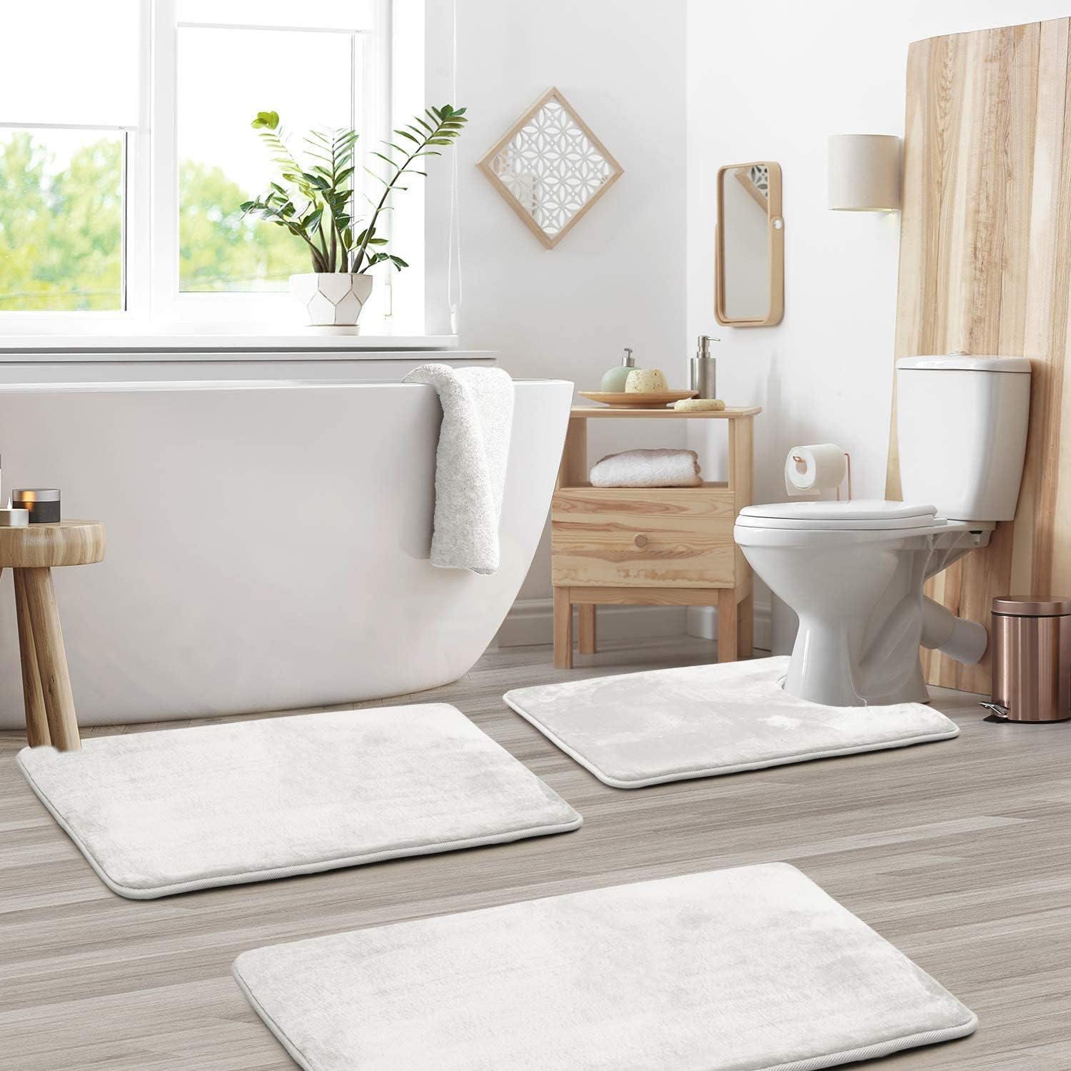 50% OFF | VelvetCloud® | Memory Foam Bath Mat Trio