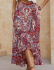 Boho Paisley High Low Midi Skirt